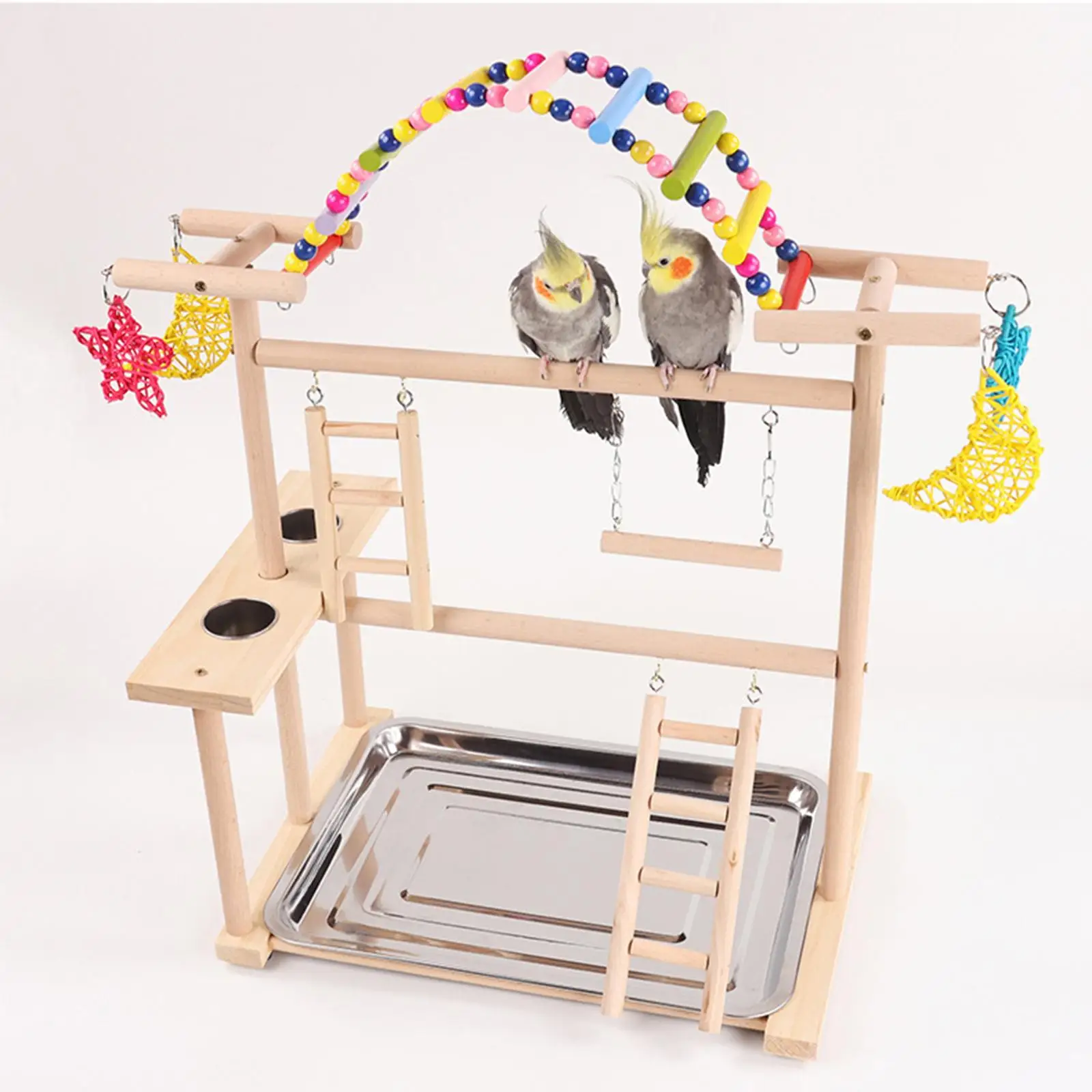 Parrot Bird Playground Exercise Activity Center Exercise Toy Parrot Playstand for Lovebird Small Parakeets Budgie Macaws Conures