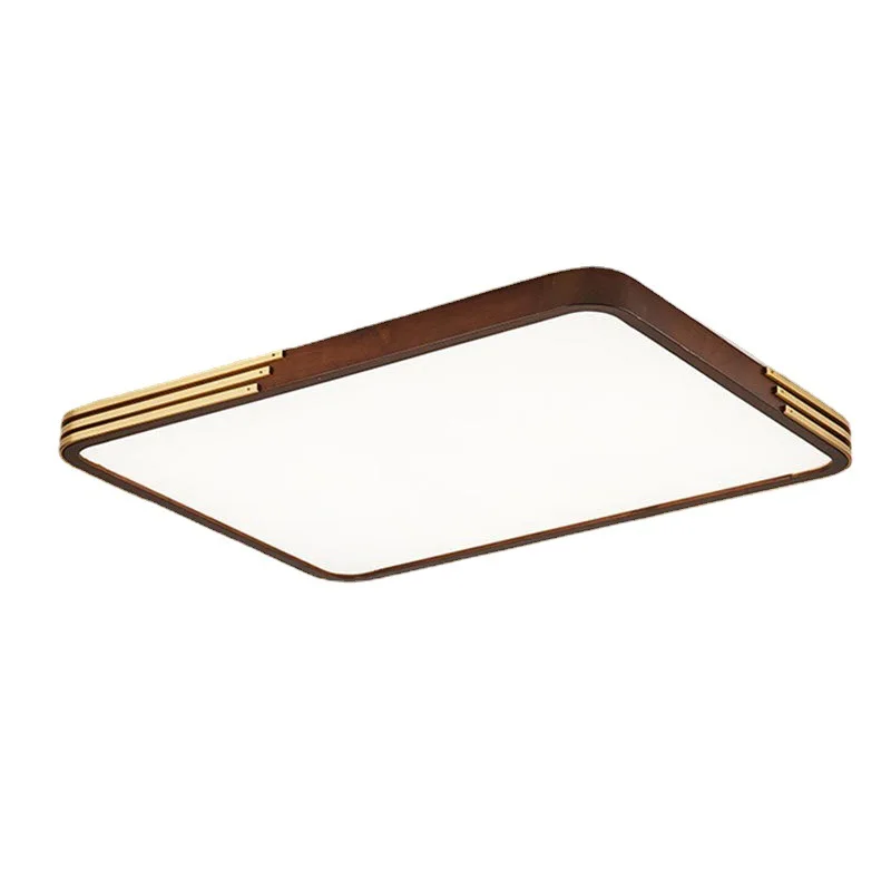 

New Chinese walnut all copper decorative ceiling light led