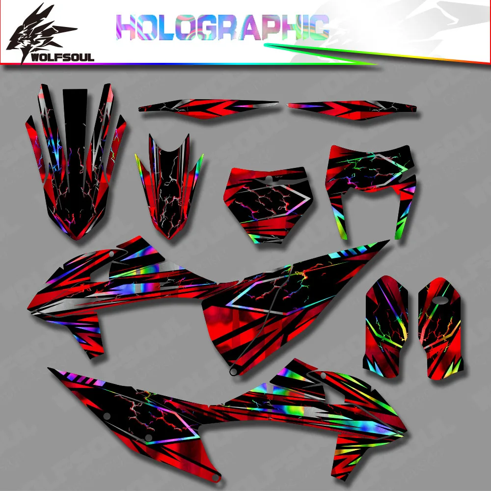 Motorcycle holographic Decals Graphics Stickers kit For KTM 125 250 350 450 500 525 SX SXF 2019-2022 EXC XC XCW 2020-2023 Custom