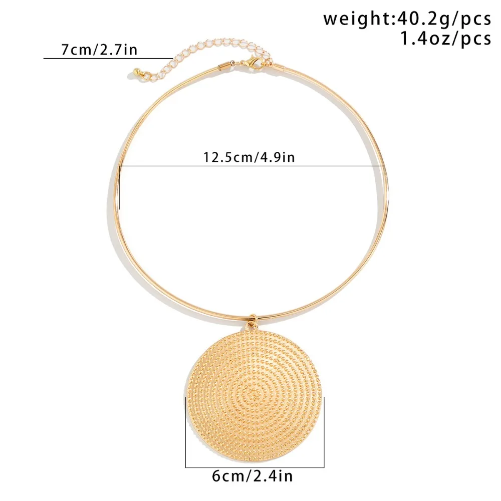 قلادة ملثمين دائرية كبيرة للنساء ، قلادة خيوط معدنية براقة ، طوق أزياء شخصية مبالغ فيها ، جديد