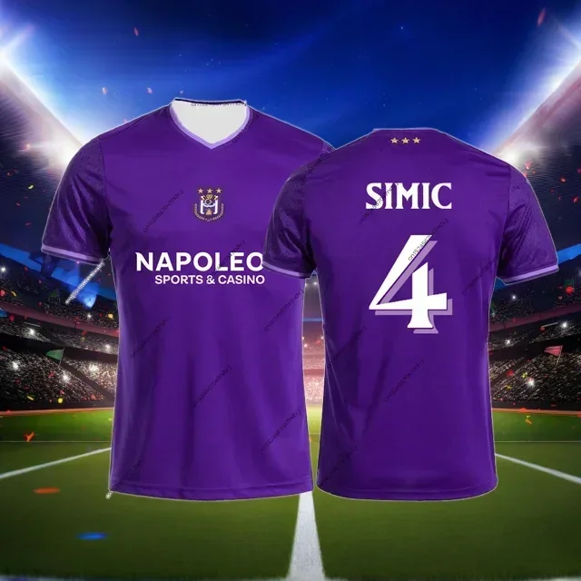 R.S.C. أندريليفت لكرة القدم بلجيكا Men_Boy 24_25 كرة القدم جيرسي الرياضة ثلاثية الأبعاد تي شيرت مطبوع المشجعين كرة القدم الخاصة جيرسي كيت #4