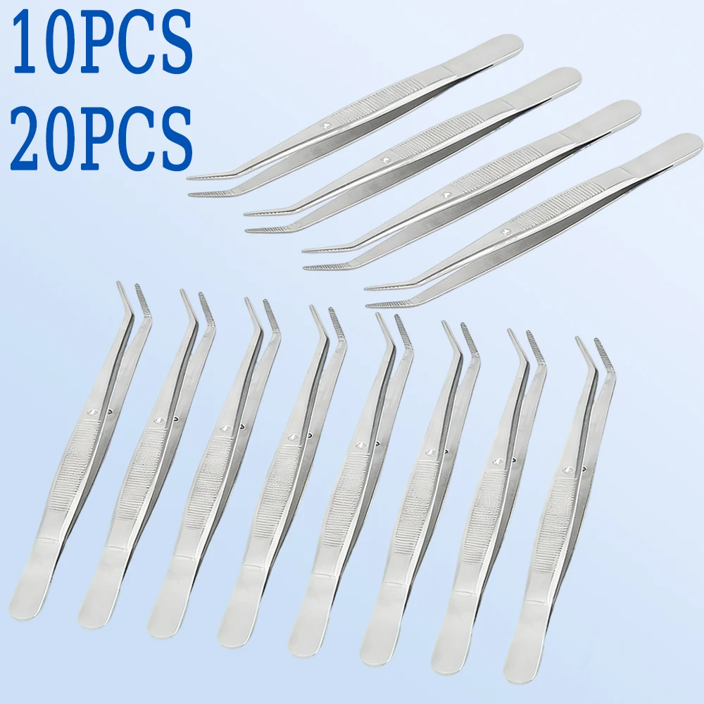 

10 20PCS Stainless Steel Dental Cotton Tweezers Filling Clip Nail Art Nippers for Professional Medical Surgical Instruments