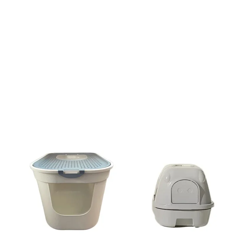 

Cat litter box fully enclosed integrated odor isolation and deodorization