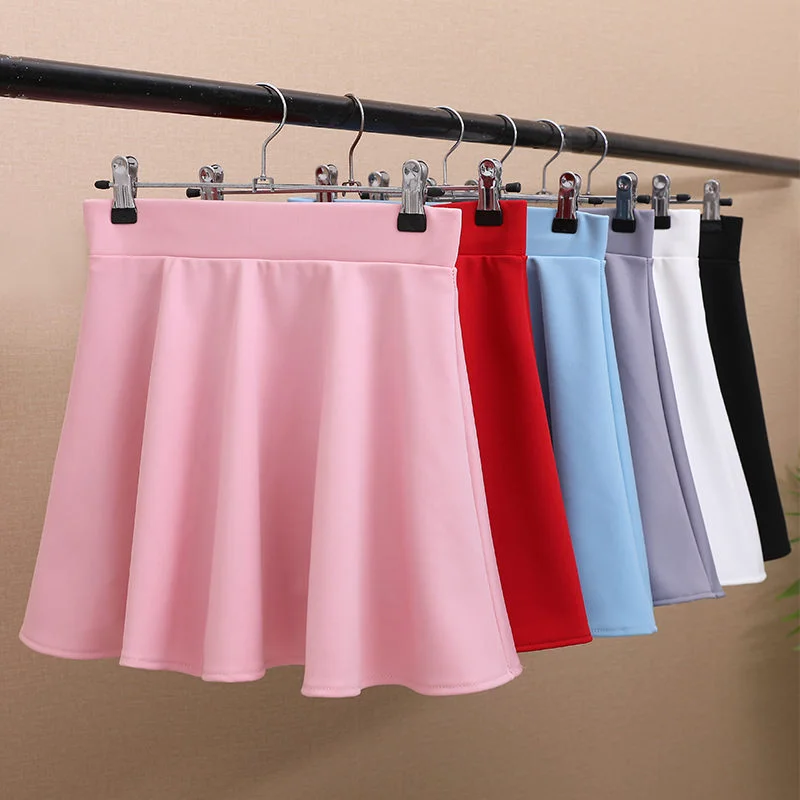 Women's Skirt With Shorts Pink 2023 Korean Summer Clothes Jupes Femme White Tennis Sporty Mini Skirts School Uniform For Girls