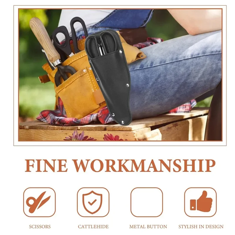 A84E-PU Lederen Tuin Schaar Houder Zware Taille Gereedschapstasje Voor Snoeischaar Snoeischaar Met Riemlus Voor Outdoor