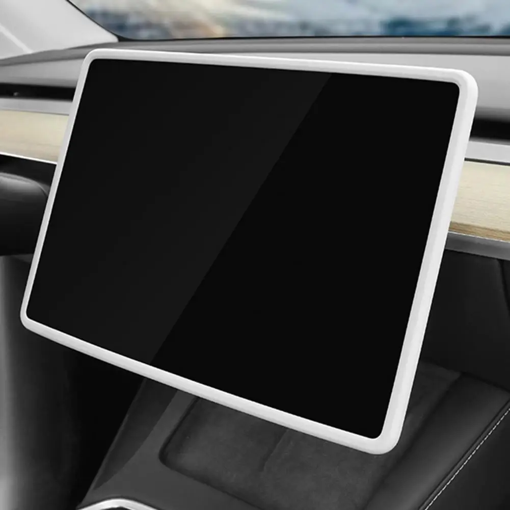 Car Navigation Screen Silicone Frame Tesla Model 3/y Navigation Screen Silicone Frame Protector Cover Accessories for Console