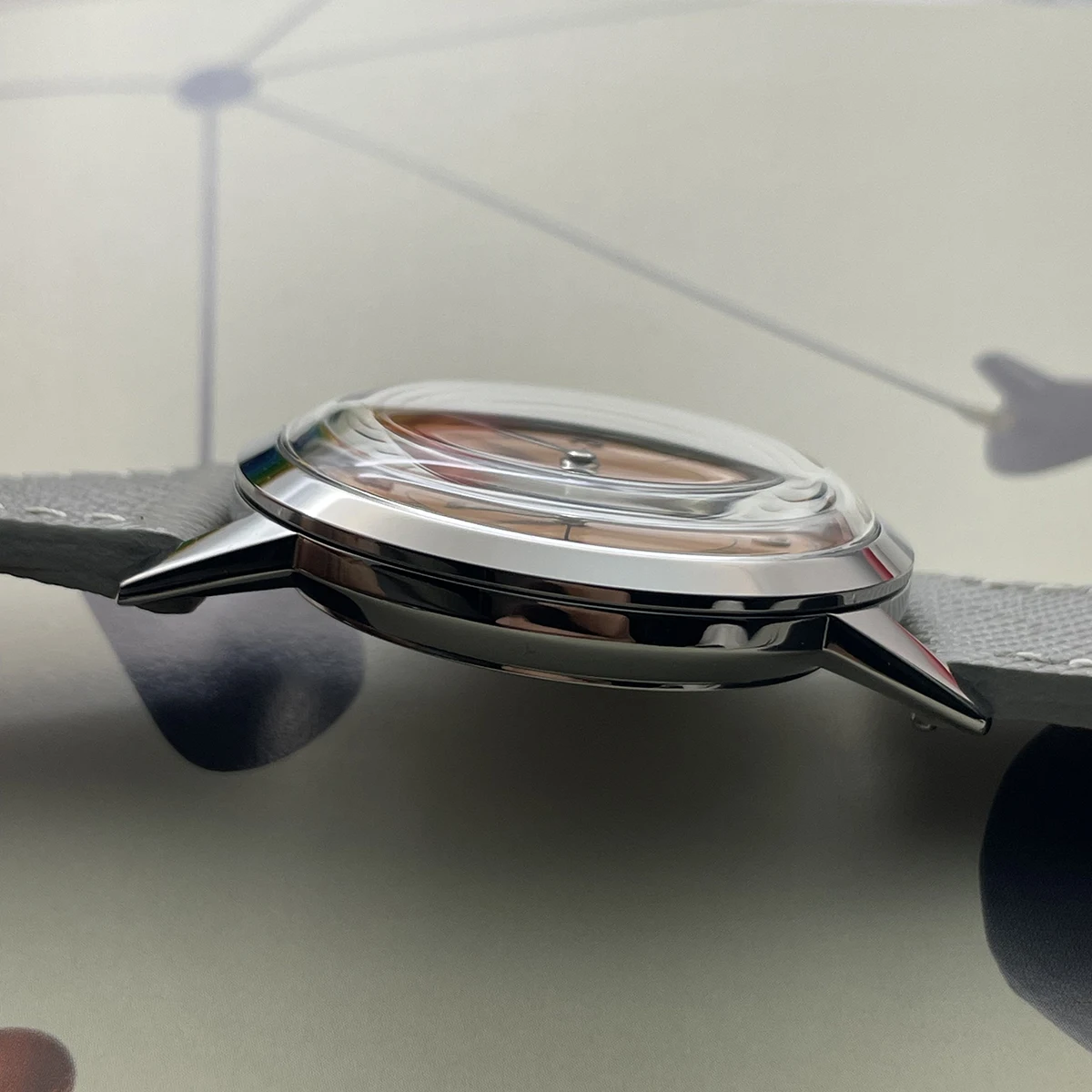 بيير بولين سلمون ساعة مزدوجة حافظة أرق 50 متر الجلد غواص ساعة خمر ساعة يد ميكانيكية 38 مللي متر Relogio Masculino