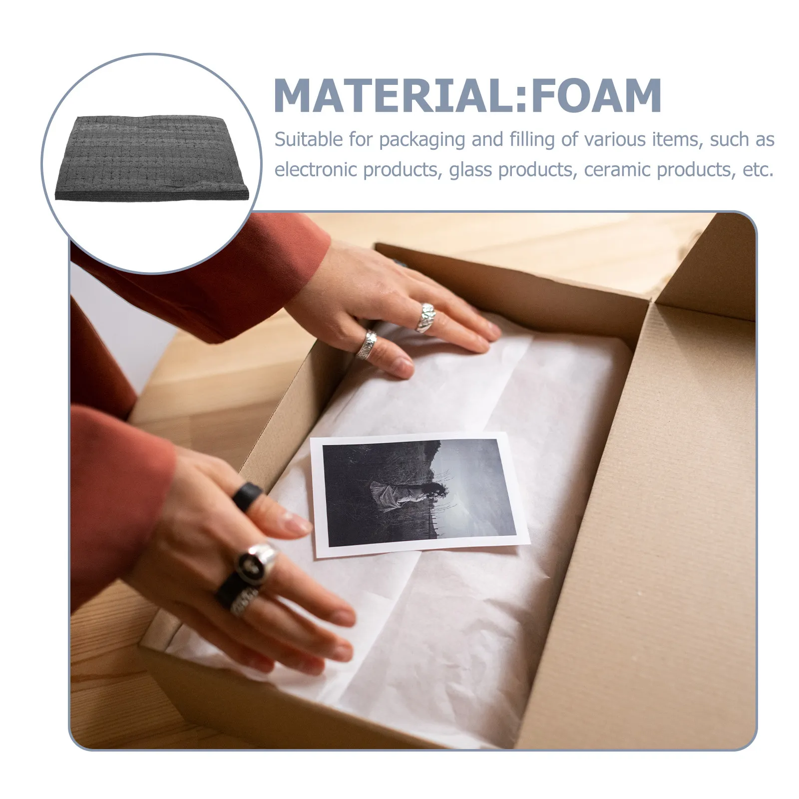 

Packaging Foam Inserts Hand-Tear Grid Sponge Blocks for Secure Shipping and Impact Protection Foam for Express