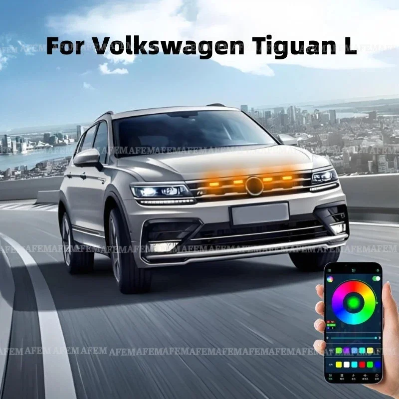LED Front Grille Light For Volkswagen VW Tiguan Tiguan L Tiguan X 2010-2025 Car Daytime Running Light Wheel Eyebrow Lamp12V