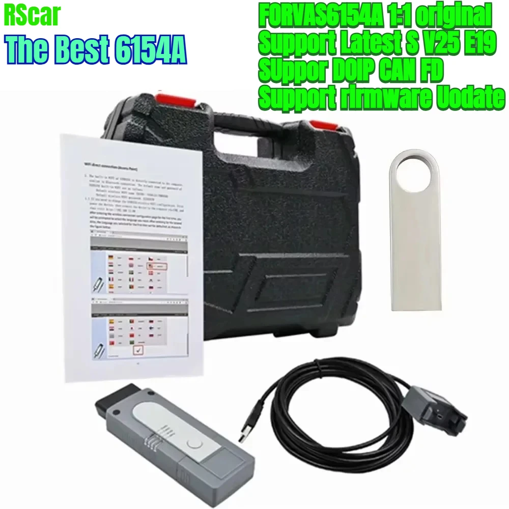 

Лучший FORVAS6154A DOIP CAN FD НОВЫЙ S25 E19 Работает с онлайн-аккаунтом 1:1 Оригинальный 6154A WIFI USB OBD2 Инструмент диагностики сканера 5054A