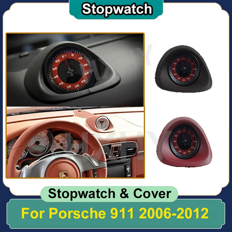Car Dashboard Stopwatch Decoration Clock Cover Support Sport Chrono For Porsche 911 2006-2012 Interior Center Electronic Meter