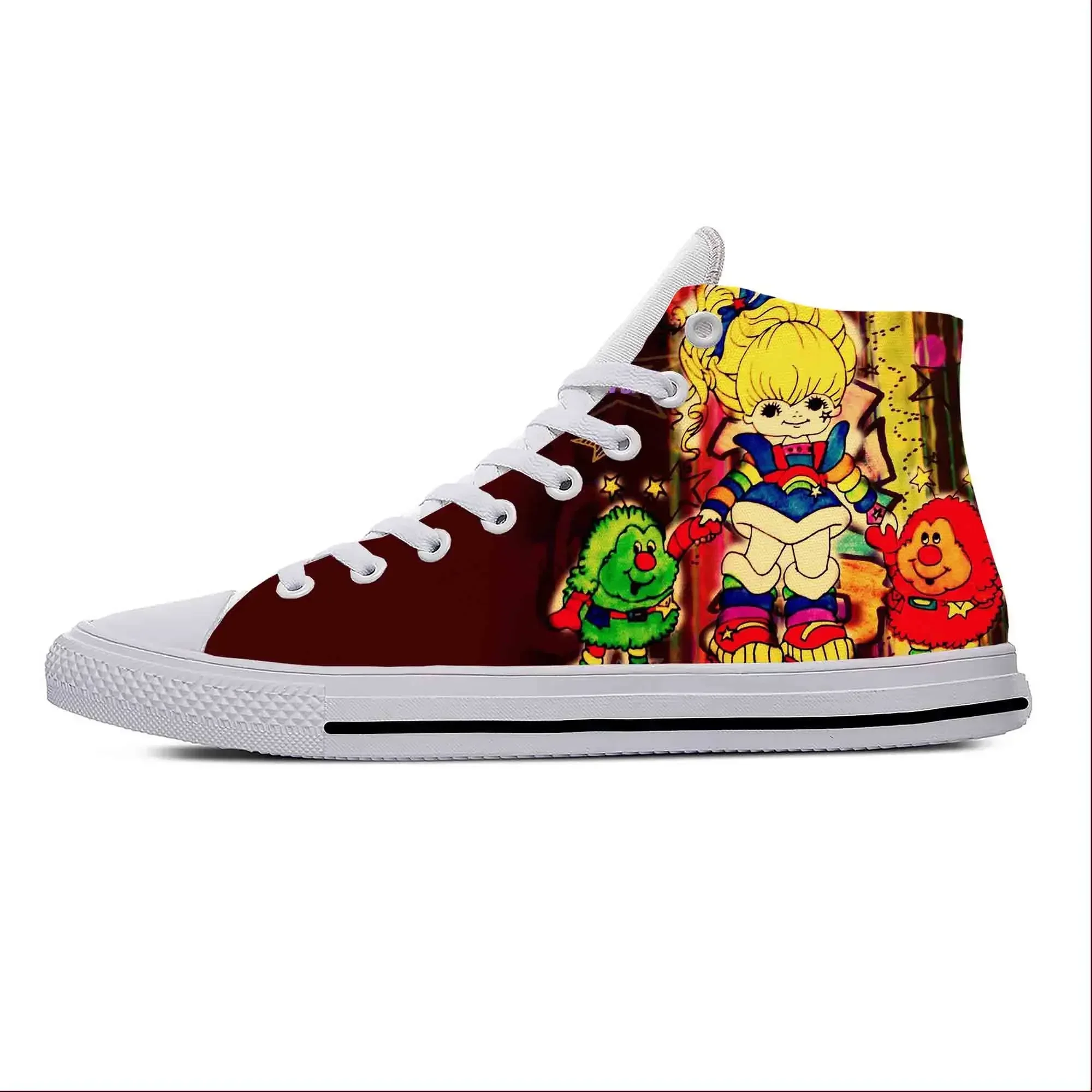 Brite Anime Cartoon Manga Comic Rainbow Fashion Casual Cloth Shoes High Top Lightweight Breathable 3D Print Men Women Sneakers