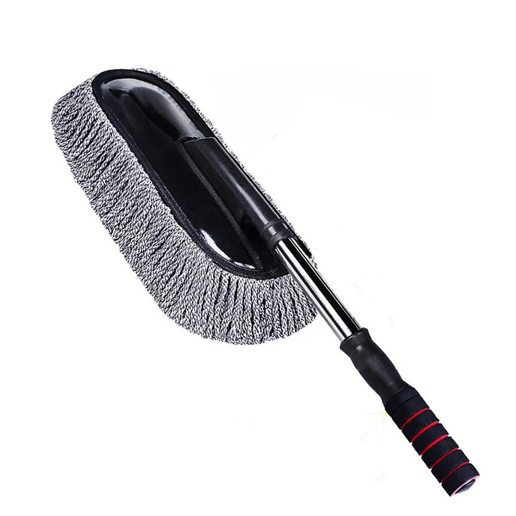 Car Fiber Wax Mop Set Auto Cleaning Brush Towel Soft Hair Retractable Water Long Handle Dust Removal Brushes for Car Wash Parts