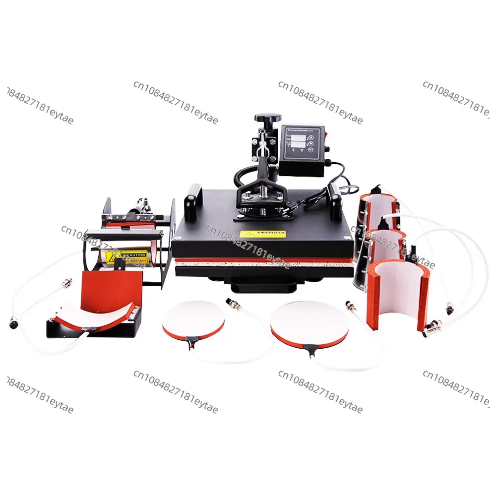 

Eight-in-one shaking head heat transfer machine 38 * 38CM slide rail multi-function heat transfer machine printing T-shirt