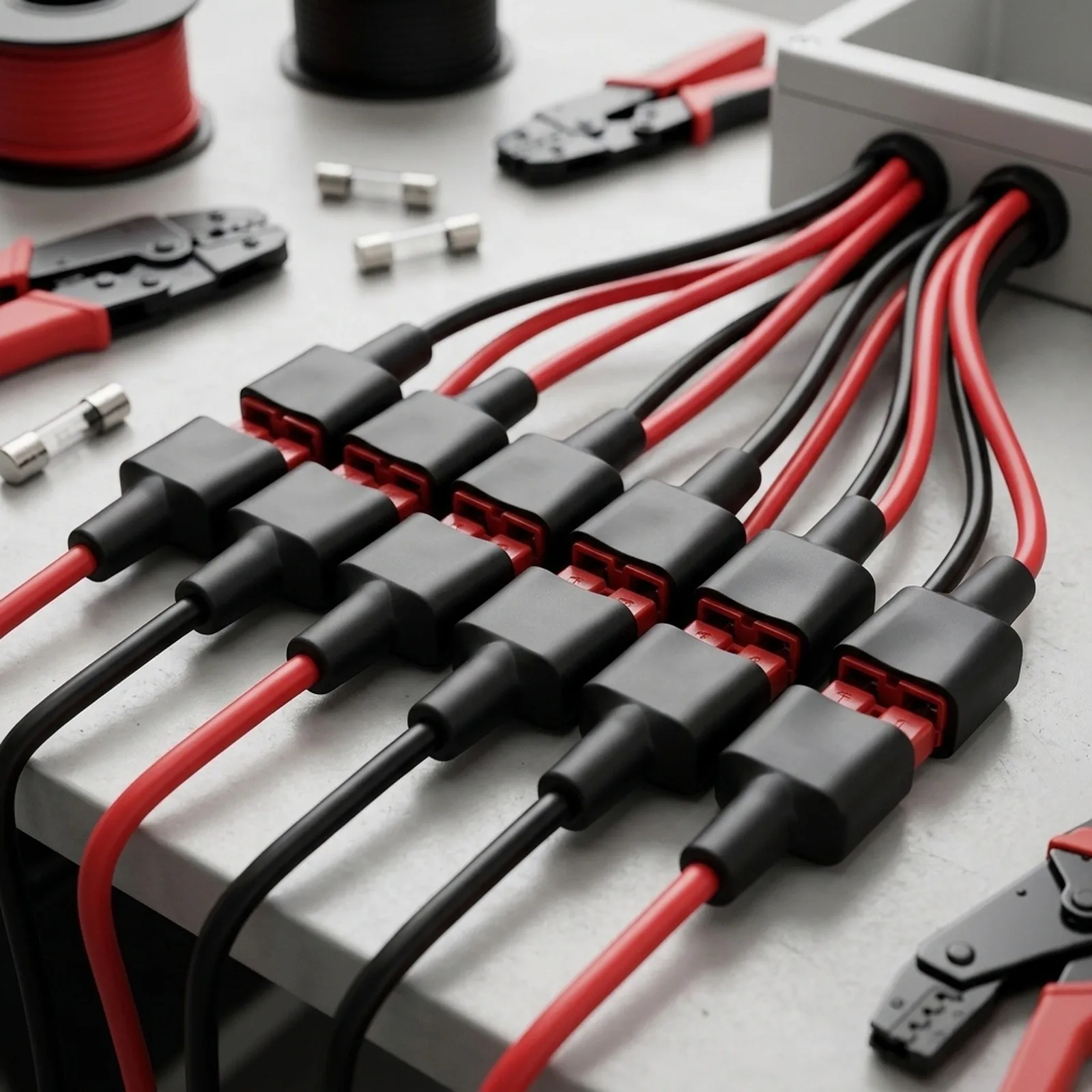 Connector 10 Pcs 50A Black DIY Dustproof Dustproof Cable For Caravan solar Panel Waterproof Jacket Connector 10