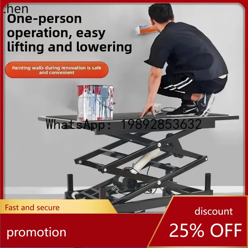 

Электрический регулируемый складной табурет YFY для внутренних работ, ремонта и укладки плитки, мобильная платформа с регулировкой высоты