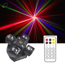 New 48W Moving Head Beam Light RGBW + Red and Green Laser + White Strobe 3 in 1 Disco DJ Bar Party Christmas Stage Effect Light