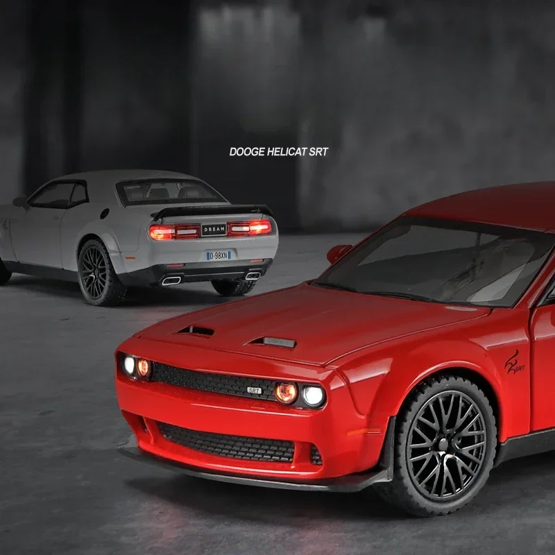 Dodge Hellcat SRT Alloy Car Model Simulation 1:32 Scale Diecast Toys Vehicles Kids Boys Car Gift Collective Miniature Voiture