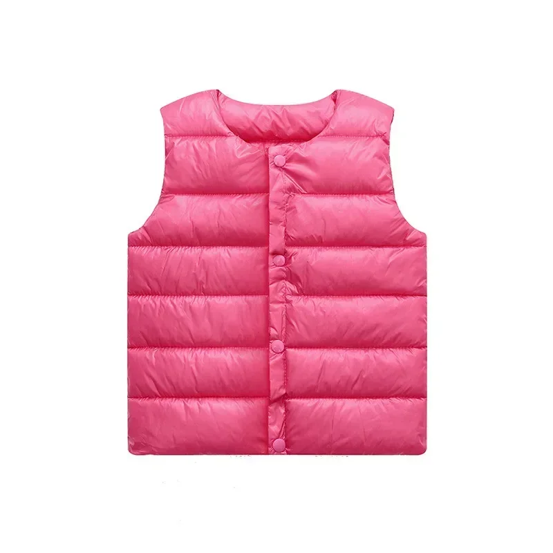 2022 Autumn and Winter New Children\'s Clothing Down Cotton Vest Baby Cut Shoulder Inner Timid Small Vest Solid Color