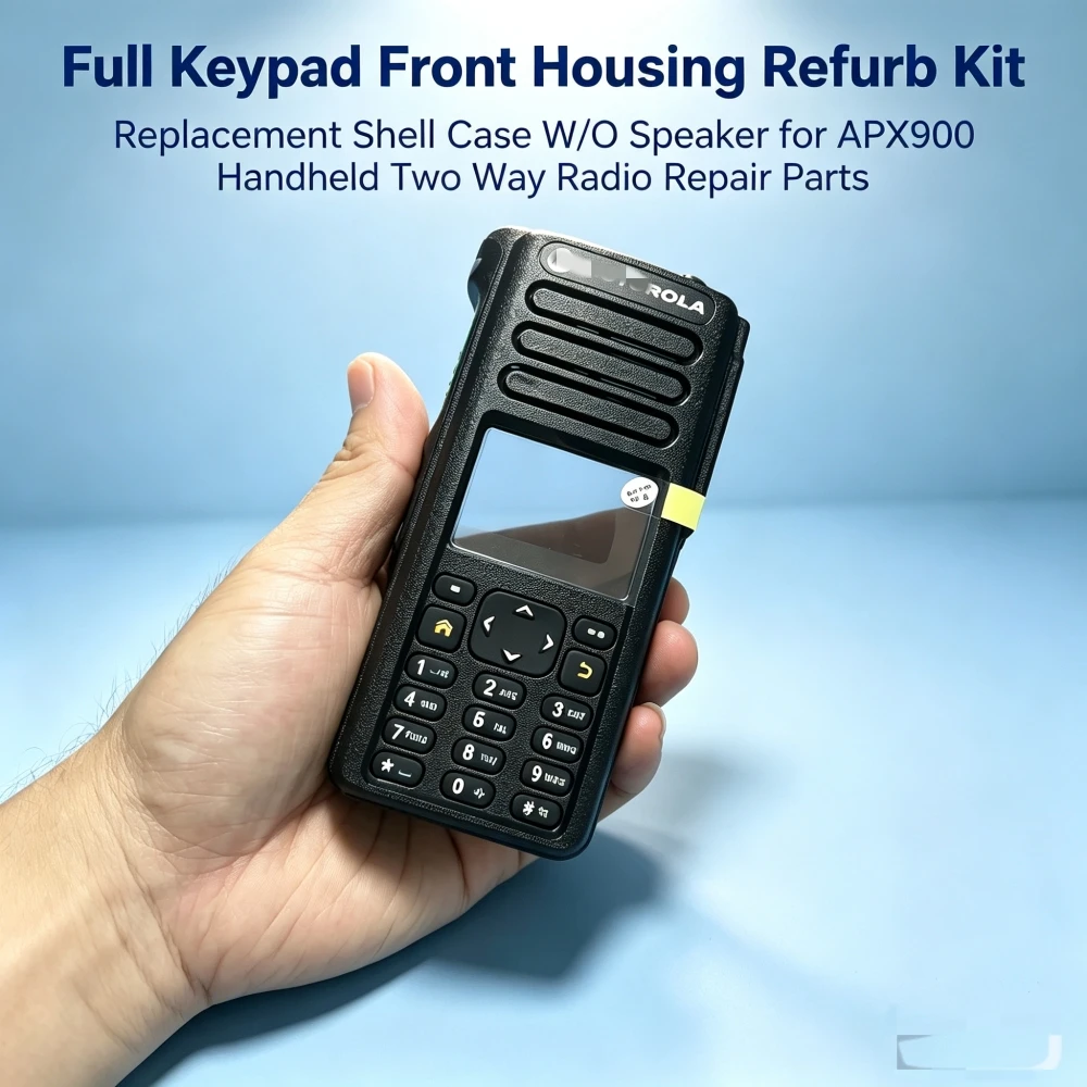 Full Keypad Front Housing Repair Kit, Replacement Shell Case W/O Speaker for APX900 Handheld Two Way Radio Refurbishment Parts