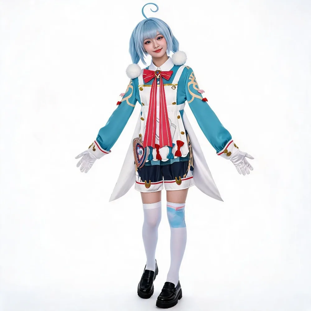 

Genshin Impact Sigewinne Fontaine Cosplay Full Set with Cute Wig and Accessories Women Game Halloween Comic Con Stage Outfit