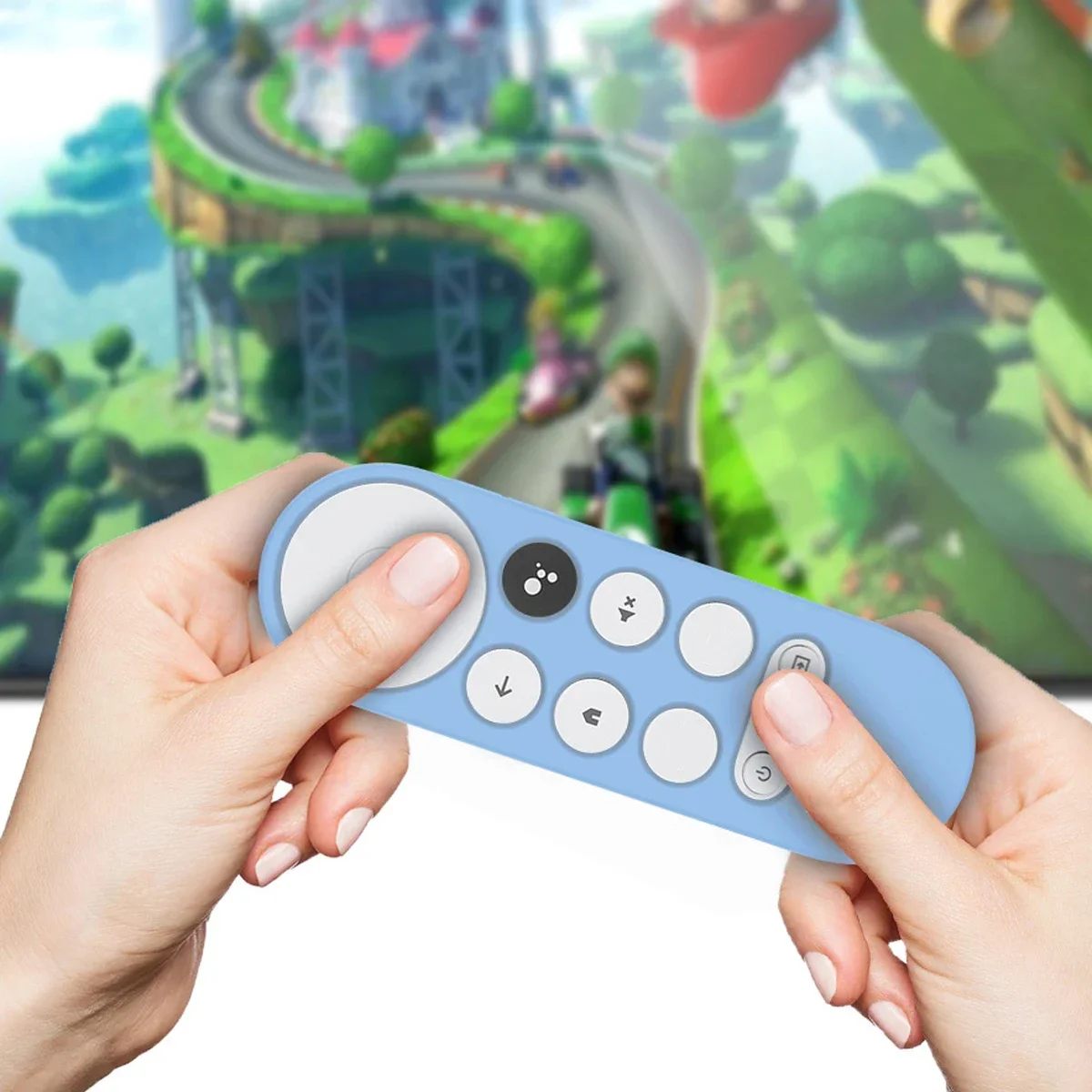 قطعة واحدة من جهاز التحكم عن بعد Google Chromecast مع حافظة من السيليكون لجهاز التحكم عن بعد لتلفزيون Google