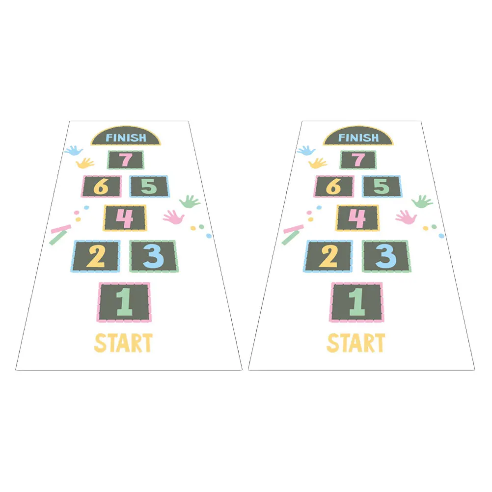 

2Pcs Digital Hopscotch Wall Stickers Kids Room Decorative Floor Decals Numbers Game Sticker Self Adhesive Educational Tool