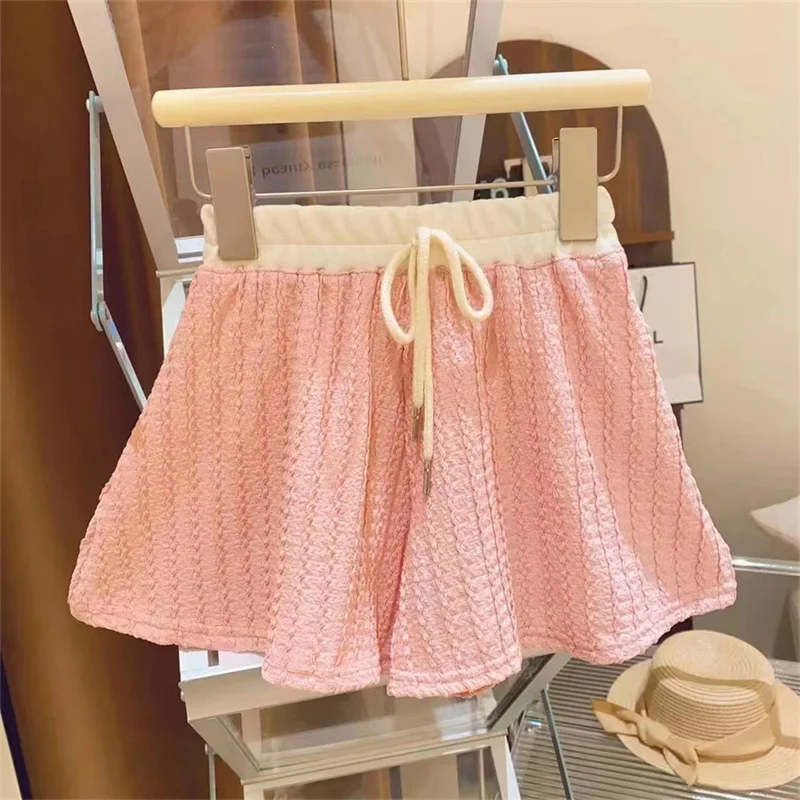 Girls Summer Casual Sets Children Turn-down Collar Suits Kids Short Sleeves Top+ Shorts 2Pcs Outfits Teenager Fashion Clothing