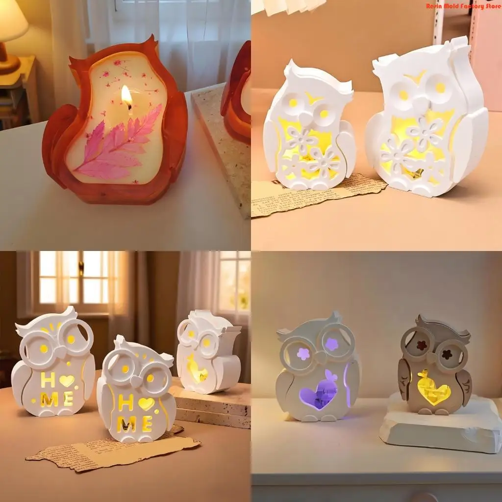 

DIY Owl Lamp Shade Silicone Casting Mold With Heat Resistant Material And Ornamental Base Patterns Owl Lamp Cover Mold