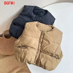 Korean Kids Winter Padded Vest Outerwear Waistcoat Child Coat Boy Loose Outdoor Clothes Baby Vest for Girl In External Clothes