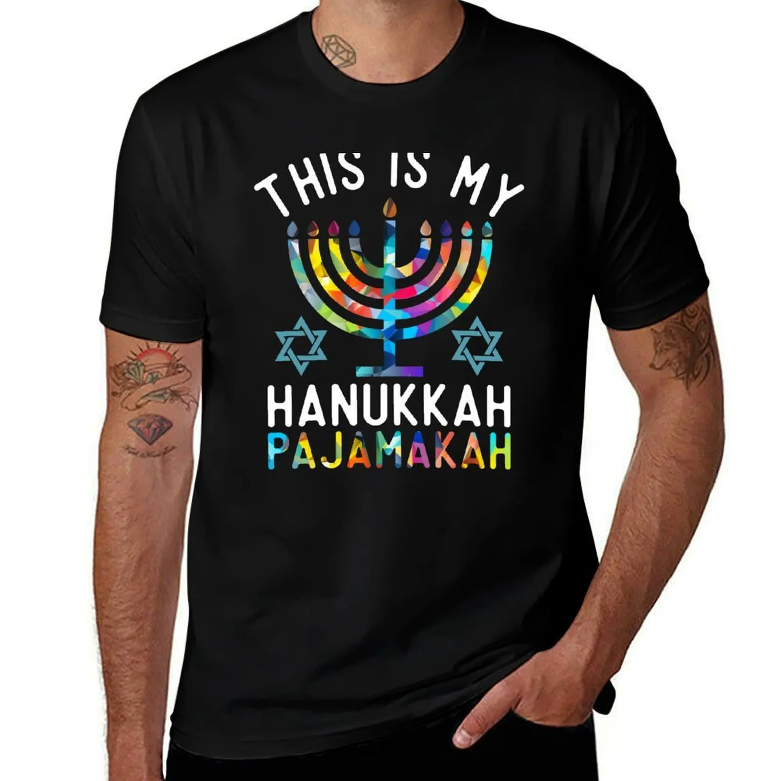 

Chanukah Pajamakah Hanukkah Pajama Funny Pun T-Shirt t shirts designer man t shirt cotton T-Shirt