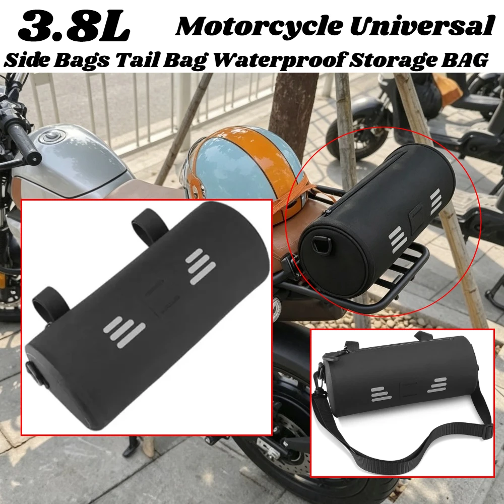 Motorcycle Universal 3.8L Side Bags Tail Bag Waterproof Tool Storage BAG Outdoor Universal Shoulder Pack Accessories 1pcs 2pcs