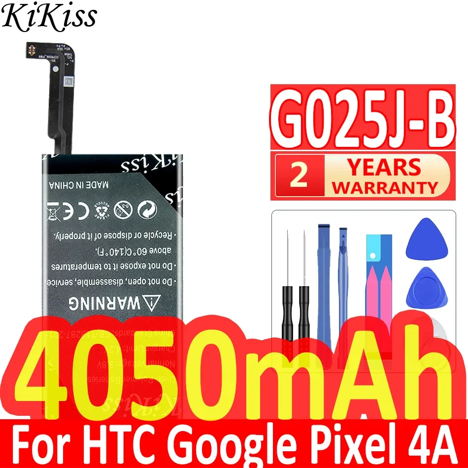 KiKiss G025J-B Battery For Google Pixel 4A  Replacement Phone Battery 4050mAh + Free Tools