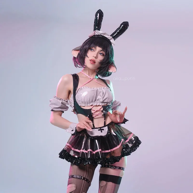 

КОСТЮМ КОСПЛЕЙ KORURACLUB PU BUNNY MAID – МИЛЫЙ КОМПЛЕКТ ДЛЯ ГЛАВАНИЯ АНИМЕ С КОРОБКАМИ (КОМПЛЕКТ 7 ШТ.)