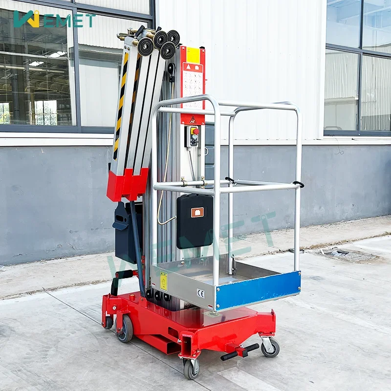 4-14 متر سلم كهربائي عمودي الصاري رفع المحمولة سلم هيدروليكي سبائك الألومنيوم رجل رافع منصة