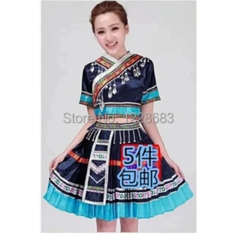 

XT8New Women Miao Hmong Clothes Ancient Traditional Dance Chinese Dress Plus Size Hmong Miao ClothingXT6@!