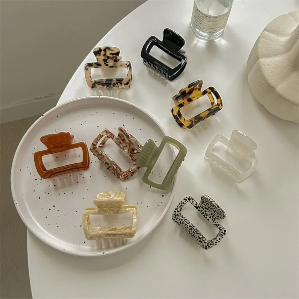 

Модные мини-когти для волос с уксусной кислотой Y2K, заколки для волос из ацетата, заколки для волос с леопардовым узором, квадратные заколки для женщин