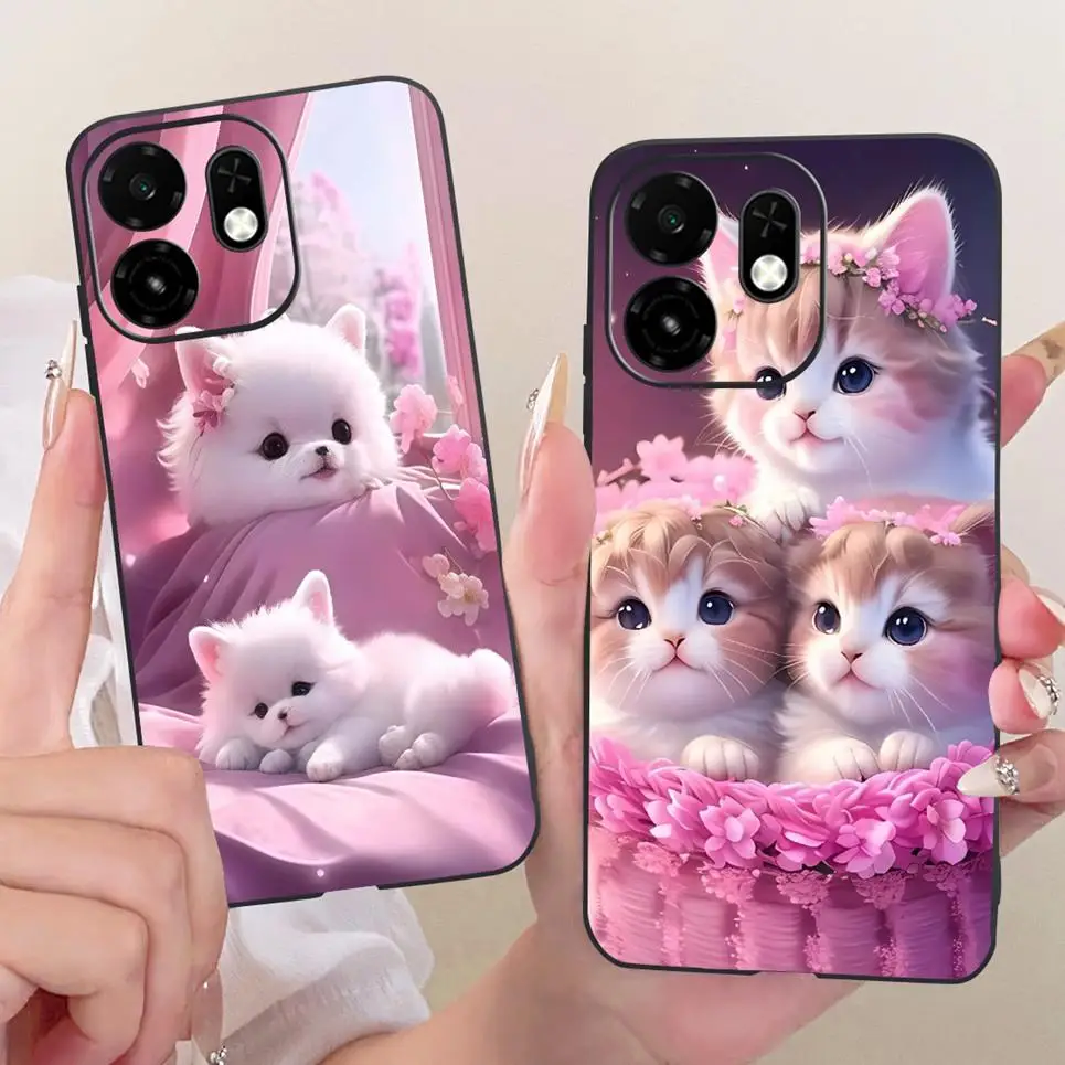 Cute Cat Cartoon Painting Wealth Attracting Phone Case For Itel A100C 4G Funda Soft Silicone Black TPU Back Cover Cases