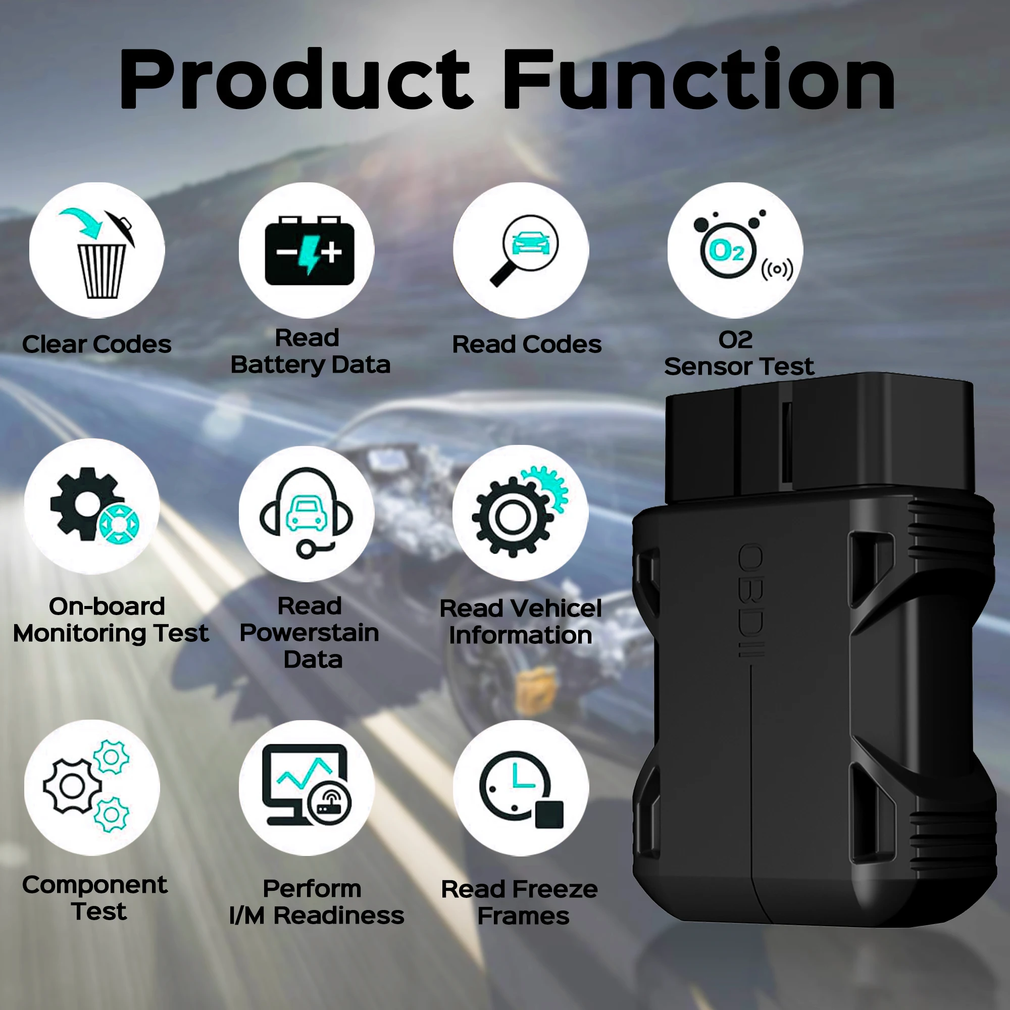 OBD2 Scanner Reader Bluetooth 5.0  Wireless Auto Diagnostic Scan Tool for iOS & Android for Car Check Engine Car Code Reader