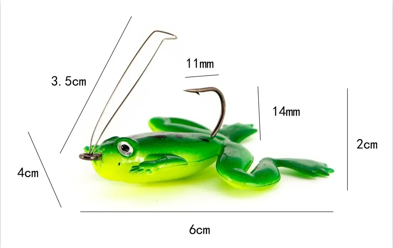 1Pcs Rubber Rubber Frog 6cm/5.2g Soft Fishing Lures CrankBait Tackle Frogs Baits Artifical Silicone Swimbait Outdoor Fishs Tool