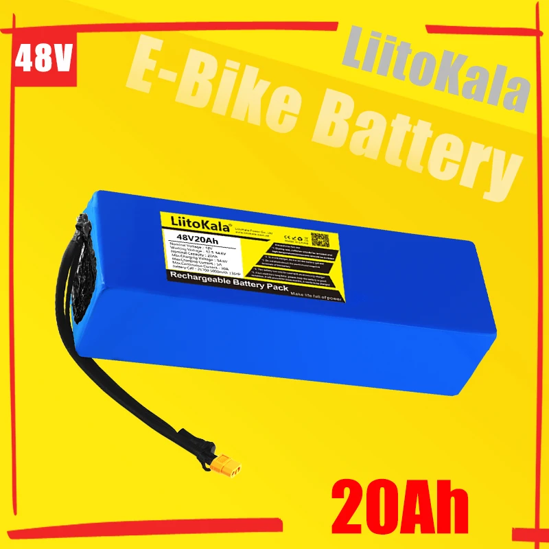 LiitoKala 48V 20Ah Ebike Battery 48V 1500W for electric bike battery for bike Powerful electric bicycle battery XT60/T/XT90