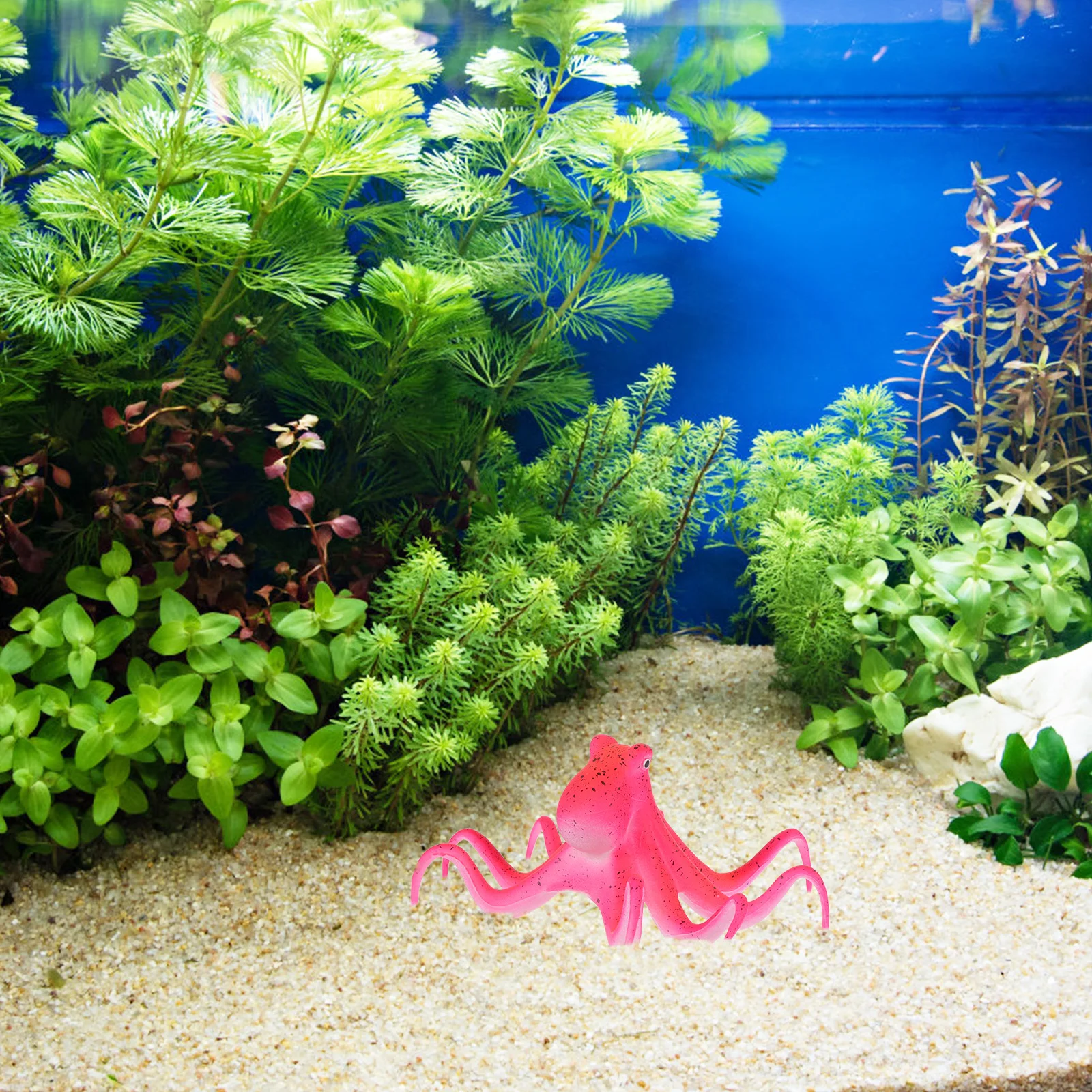 

Glowing Octopus Silica Gel Figurine Aquarium Decor L scape Accessory Realistic Detail Environmental Safe Water Quality Night