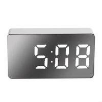 KX4B Mini Electronic Digital Alarm Clock Multifunctional Large Screen Car LED Mirror Clock with Temperature for Time & Date for