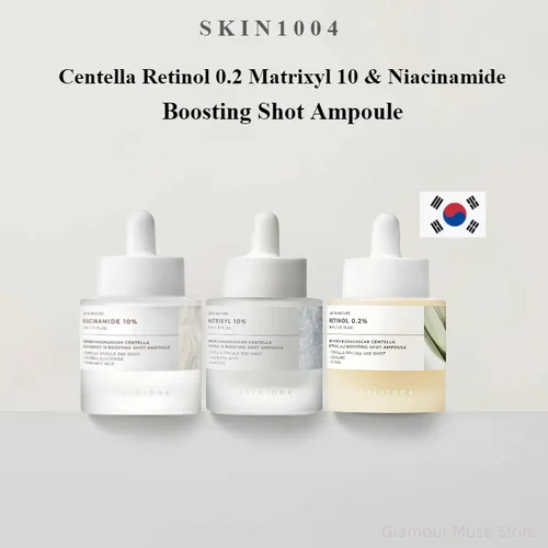 Imagen 1 del producto Ampolla Facial Coreana con Centella, Retinol 0.2, Matrixyl y Niacinamida, Sérum Iluminador Antiedad con Ácido Hialurónico para Líneas Finas