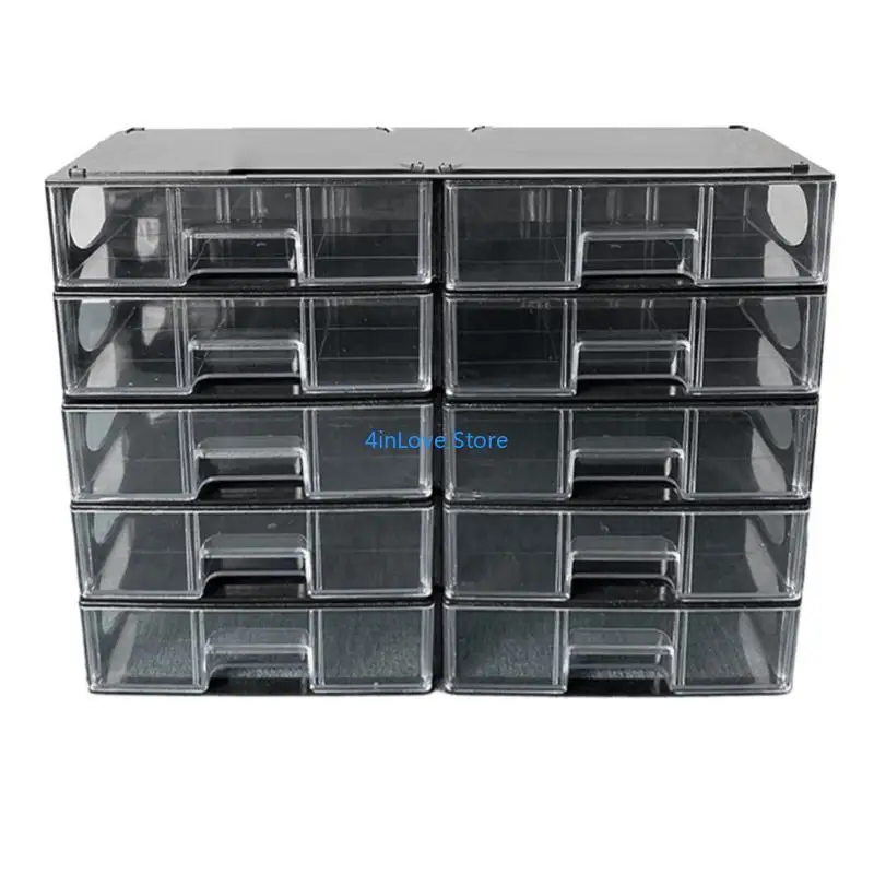 

T4MD 10Pcs Jewelry Bead Drawer Storage Box Large Capacity Bead Sorting Case