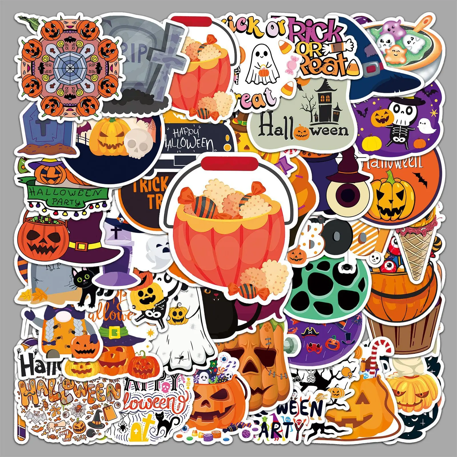 

10/50PCS New Cartoon Halloween Cartoon Stickers DIY Decoration Phone Bike Fridge Laptop Luggage Suitcase Car Kids Sticker Toy