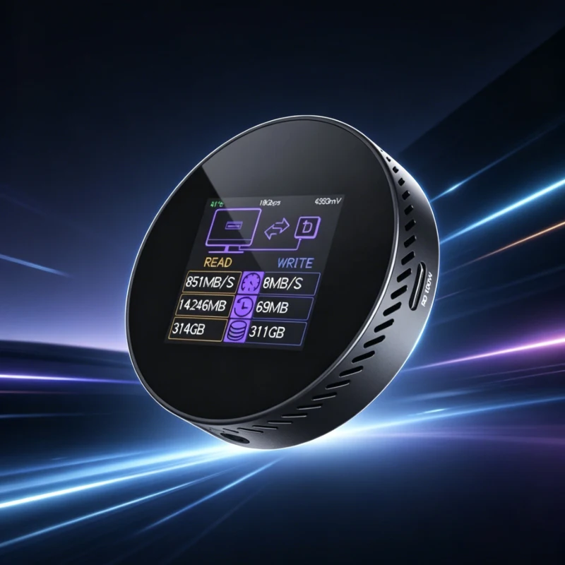 New Dockcase Magsafe M.2 Magnetic Hard Drive Enclosure, PD Power Supply, Visual Display Screen, 2242 NVMe