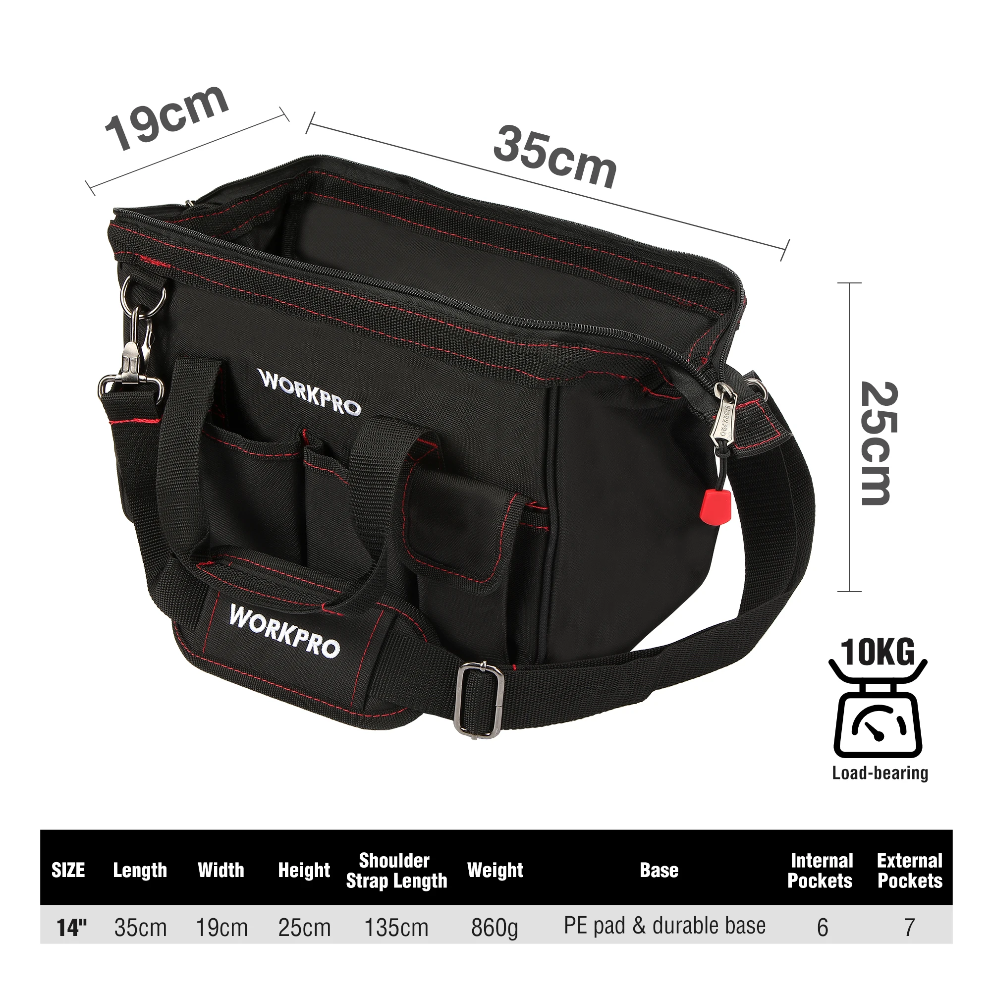 Imagem -05 - Workpro-ferramenta Multifuncional Bolsa para Pesca Tool Kits Embalagem Bolsas Organizador de Armazenamento Travel Bolsa Valuemax 14 13