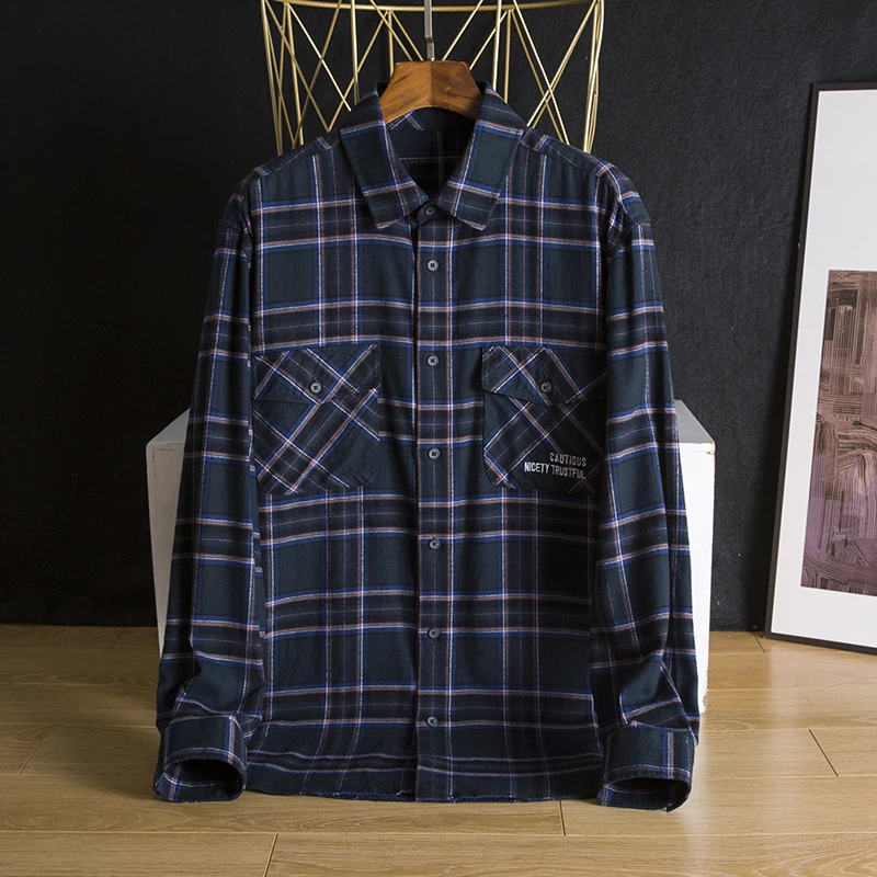 

Мужская повседневная рубашка из чистого хлопка с узором, для работы, молодежная, на все сезоны