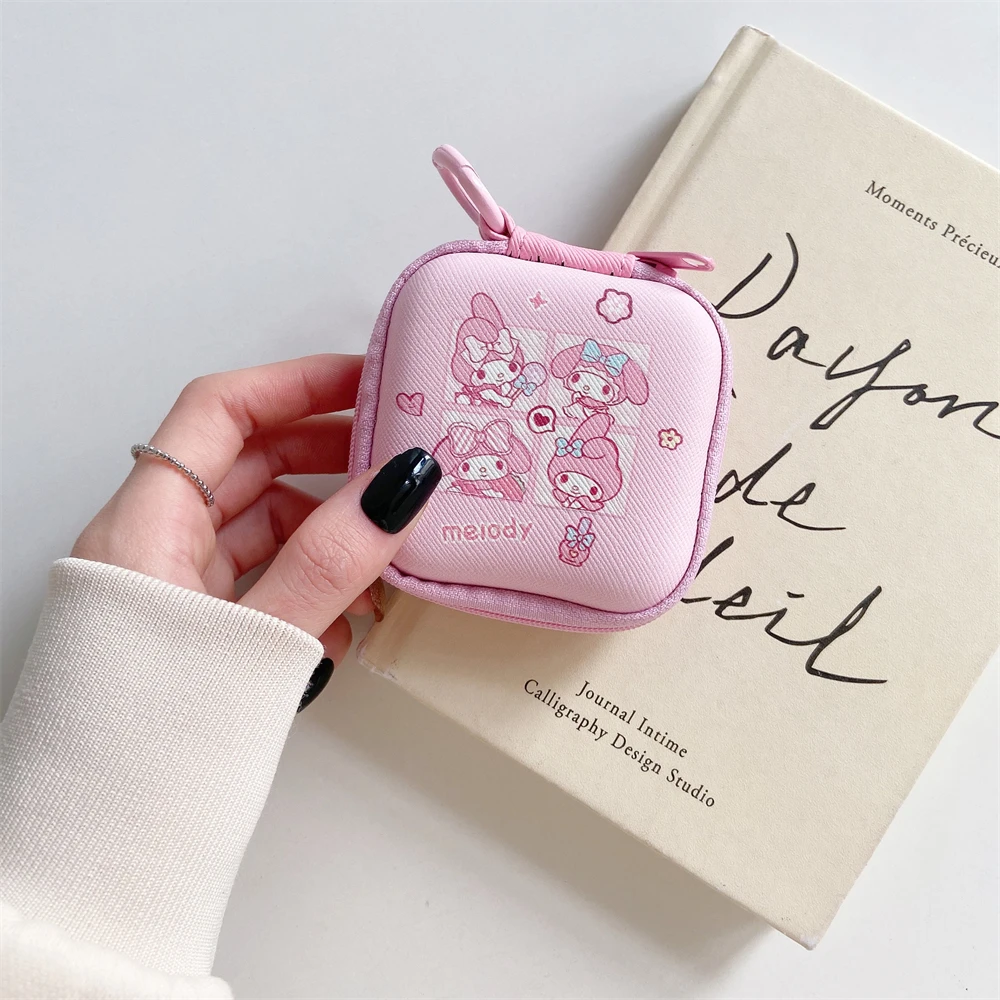 7.5cm Mini Storage Box For Airpods USB Cable Organizer Carry Cover Earphone EVA Zipper Bag Portable Pouch Case